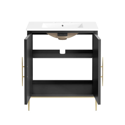 Modway - Awaken 30" Bathroom Vanity by Modway  Bathroom Vanities Black - EEI-6293-WHI-BLK