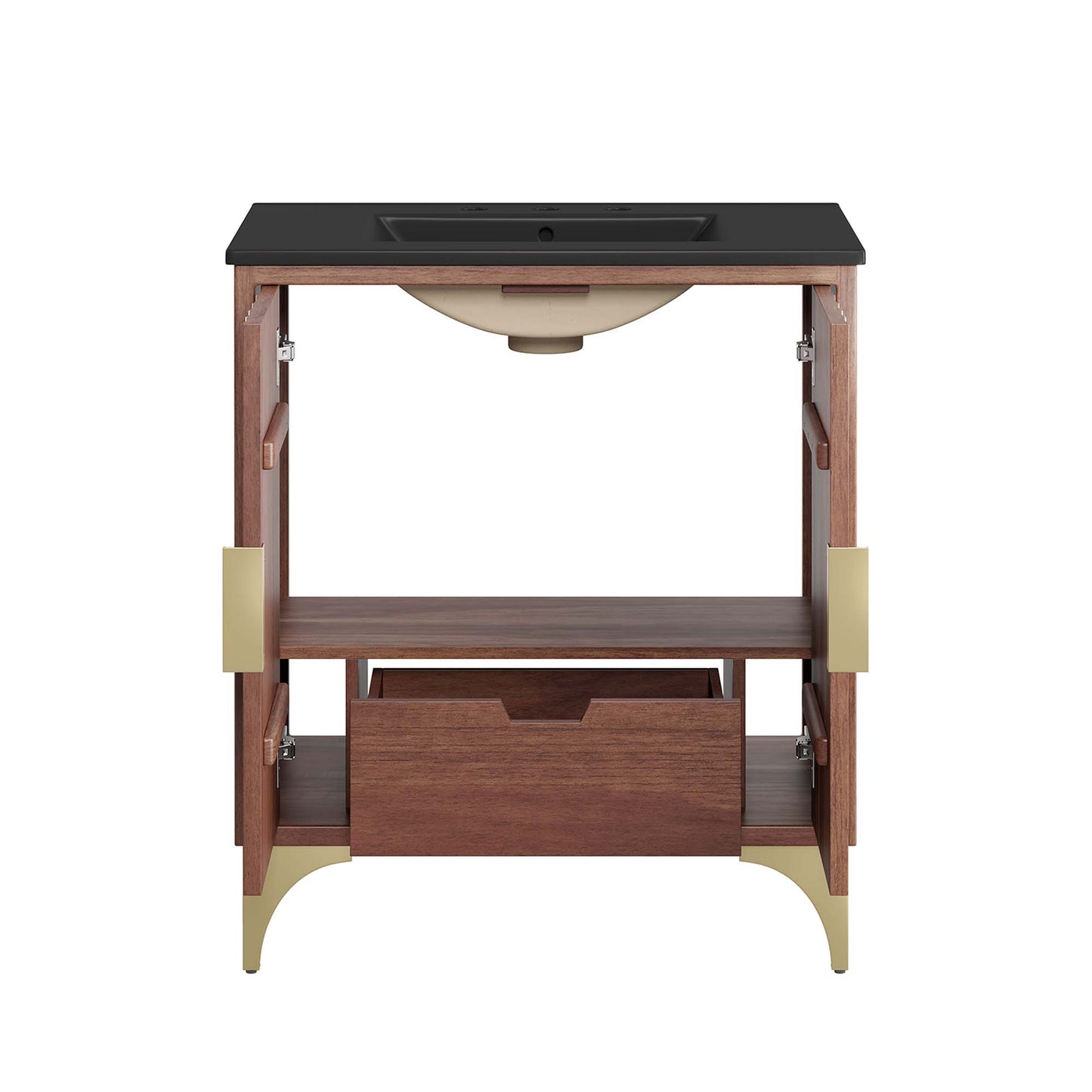 Modway - Daylight 30" Bathroom Vanity by Modway  Bathroom Vanities Brown - EEI-6296-BLK-WAL