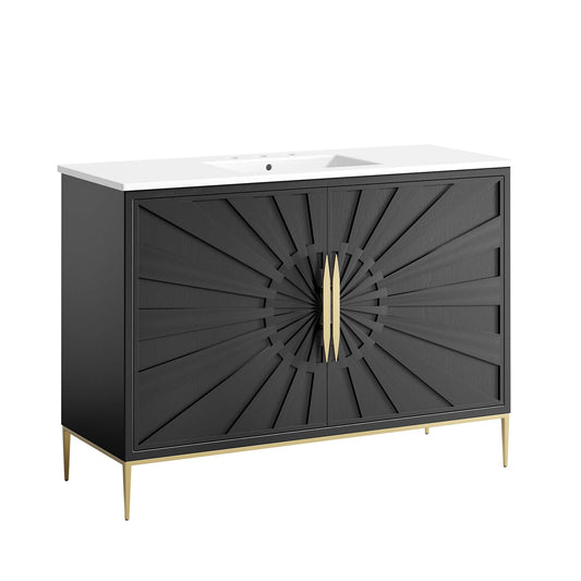 Modway - Awaken 48" Bathroom Vanity by Modway  Bathroom Vanities Black - EEI-6301-WHI-BLK