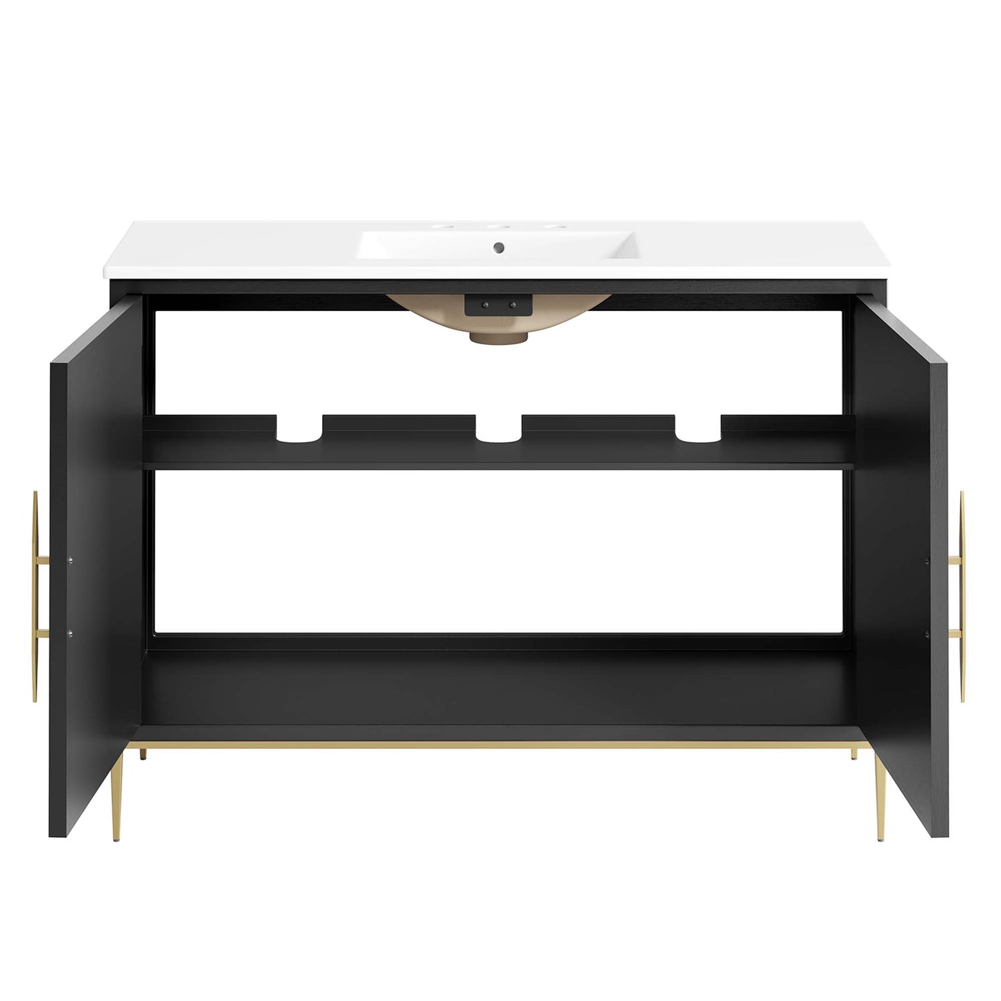 Modway - Awaken 48" Bathroom Vanity by Modway  Bathroom Vanities Black - EEI-6301-WHI-BLK