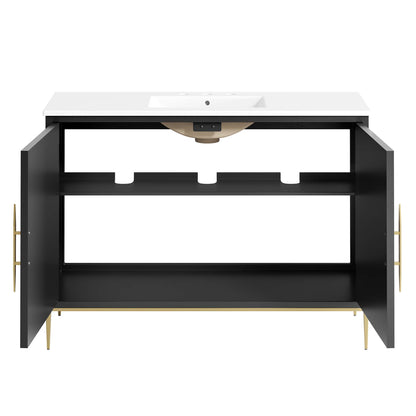 Modway - Awaken 48" Bathroom Vanity by Modway  Bathroom Vanities Black - EEI-6301-WHI-BLK