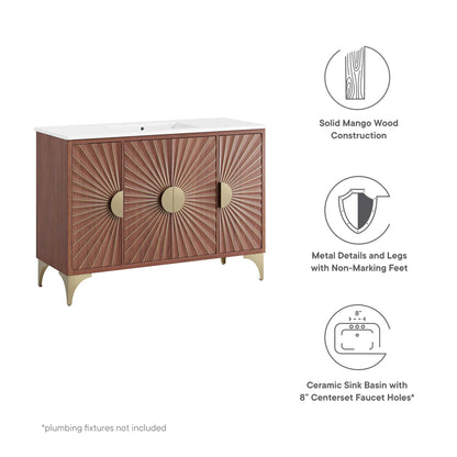 Modway - Daylight 48" Bathroom Vanity by Modway  Bathroom Vanities Brown - EEI-6302-WHI-WAL