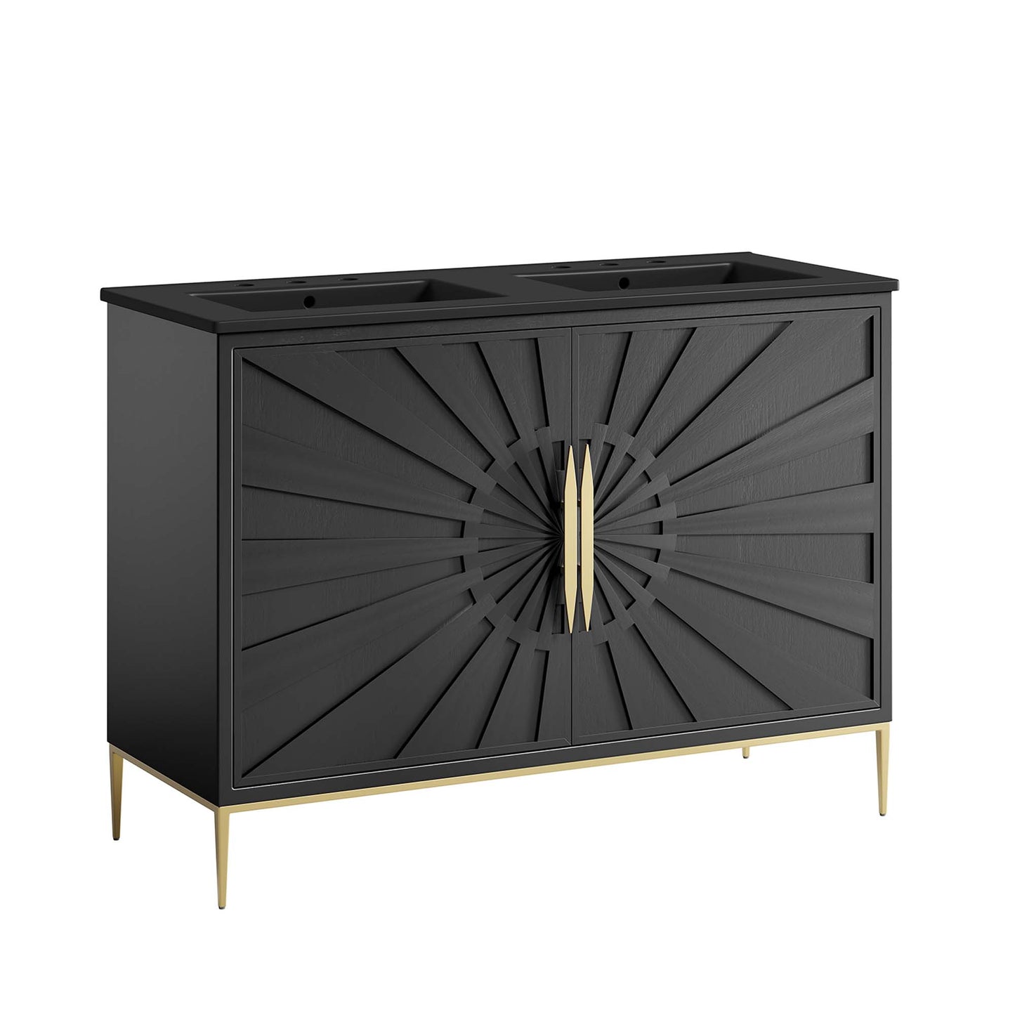 Modway - Awaken 48" Double Sink Bathroom Vanity by Modway  Bathroom Vanities Black - EEI-6307-BLK-BLK