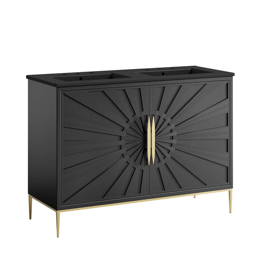 Modway - Awaken 48" Double Sink Bathroom Vanity by Modway  Bathroom Vanities Black - EEI-6307-BLK-BLK