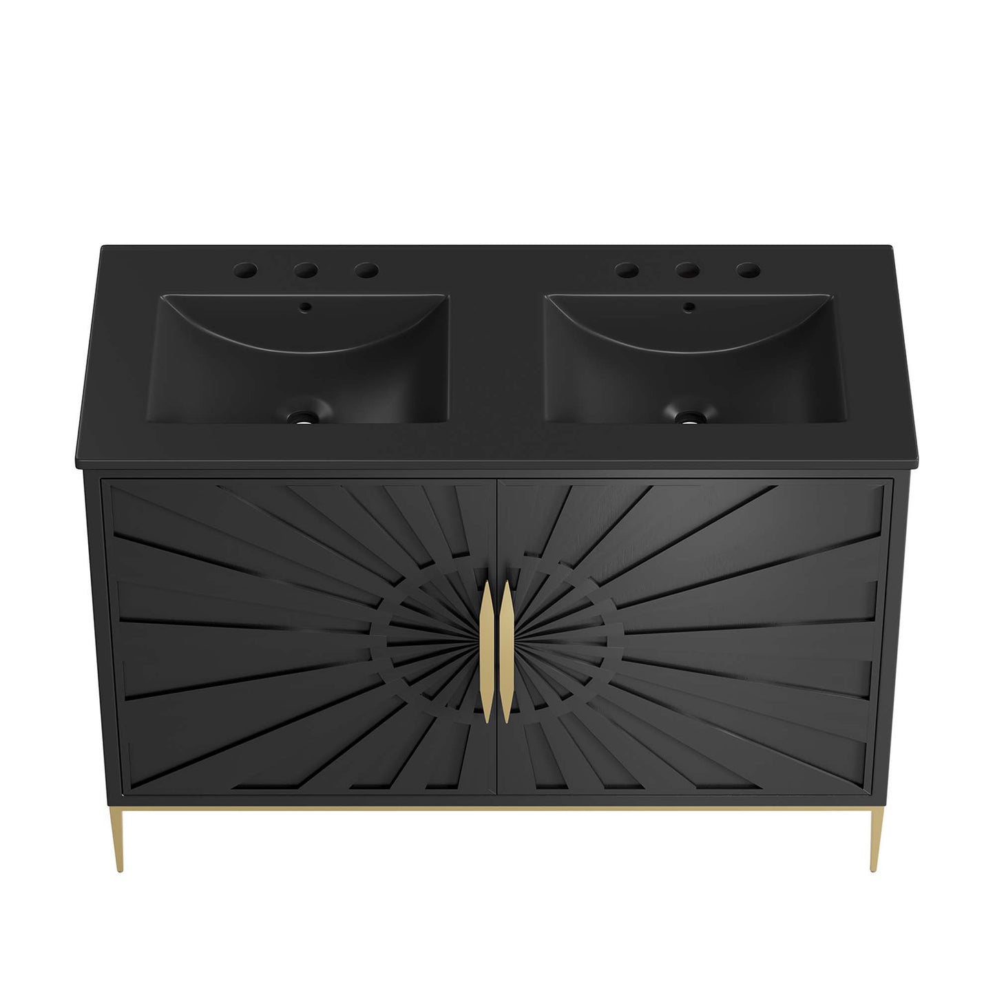 Modway - Awaken 48" Double Sink Bathroom Vanity by Modway  Bathroom Vanities Black - EEI-6307-BLK-BLK