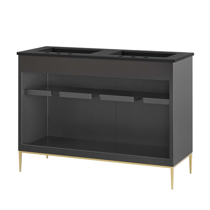Modway - Awaken 48" Double Sink Bathroom Vanity by Modway  Bathroom Vanities Black - EEI-6307-BLK-BLK
