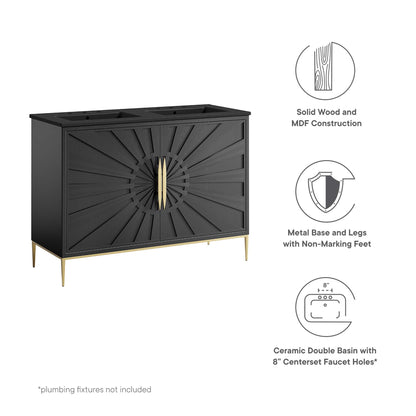 Modway - Awaken 48" Double Sink Bathroom Vanity by Modway  Bathroom Vanities Black - EEI-6307-BLK-BLK