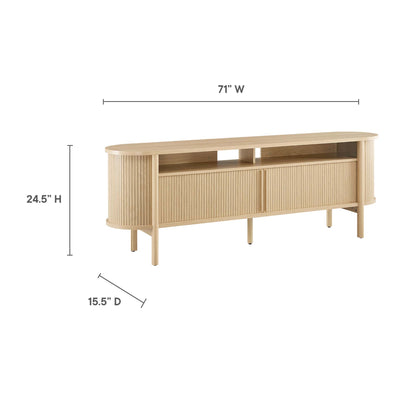 Modway - Cadence 71" Curved TV Stand by Modway  Living Room Decor Brown - EEI-6310-OAK