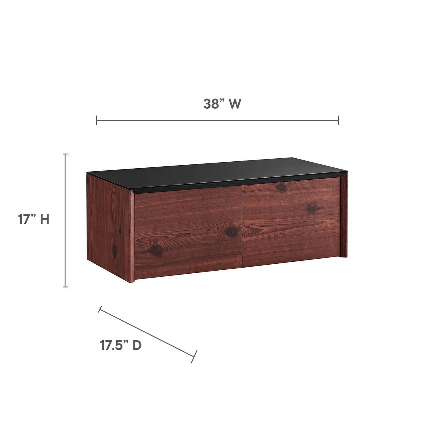 Modway Outlet Kinetic 38" Wall-Mount Office Desk With Cabinet and Shelf by Modway  Office Furniture Furniture Black Cherry - EEI-6311-BLK-CHE