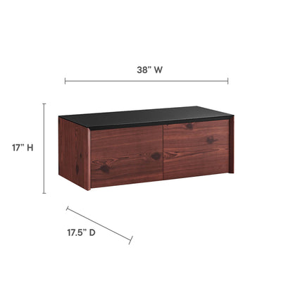 Modway Outlet Kinetic 38" Wall-Mount Office Desk With Cabinet and Shelf by Modway  Office Furniture Furniture Black Cherry - EEI-6311-BLK-CHE