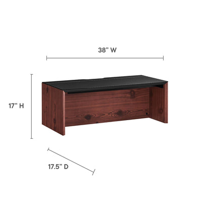 Modway Outlet Kinetic 38" Wall-Mount Office Desk With Cabinet and Shelf by Modway  Office Furniture Furniture Black Cherry - EEI-6311-BLK-CHE