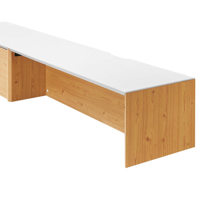 Modway Outlet Kinetic 49" Wall-Mount Office Desk With Cabinet and Shelf by Modway  Office Furniture Furniture White Natural - EEI-6312-WHI-NAT