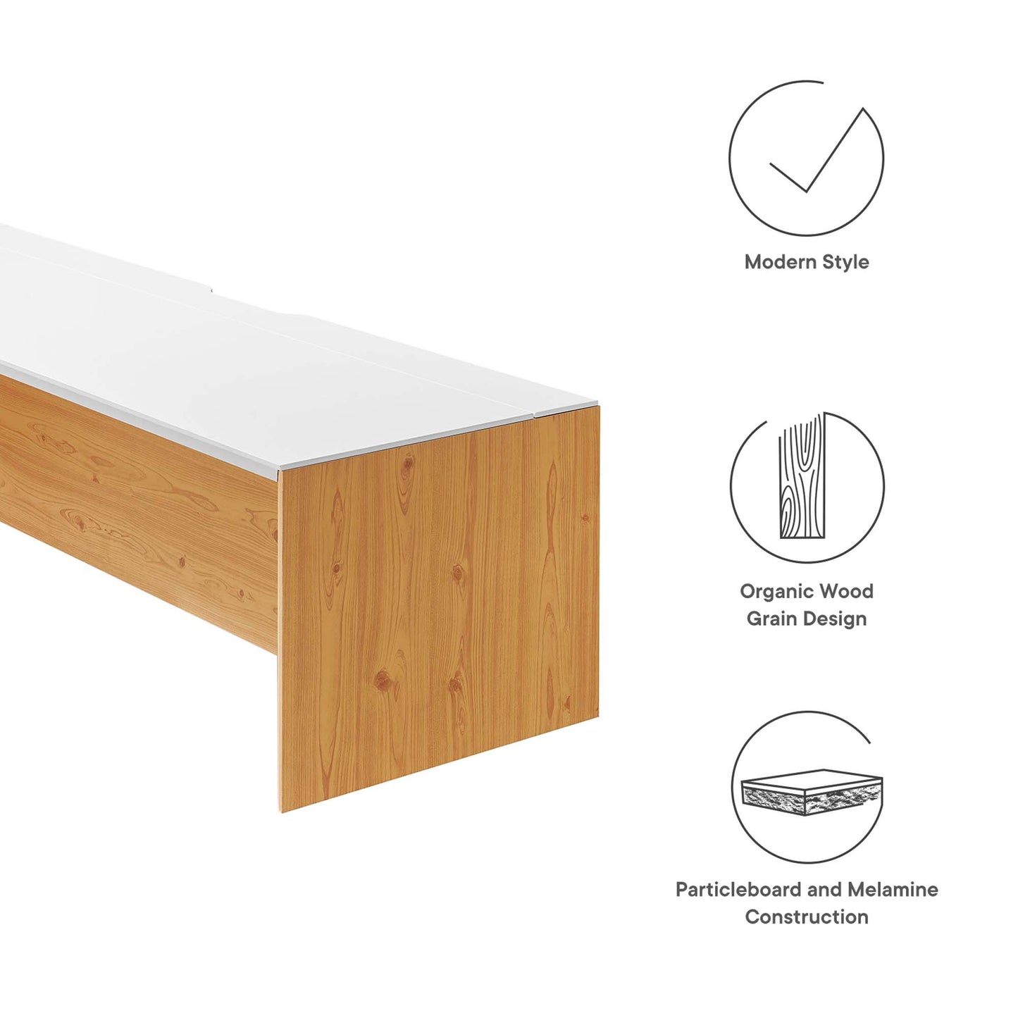 Modway Outlet Kinetic 49" Wall-Mount Office Desk With Cabinet and Shelf by Modway  Office Furniture Furniture White Natural - EEI-6312-WHI-NAT