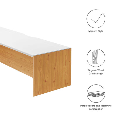 Modway Outlet Kinetic 49" Wall-Mount Office Desk With Cabinet and Shelf by Modway  Office Furniture Furniture White Natural - EEI-6312-WHI-NAT