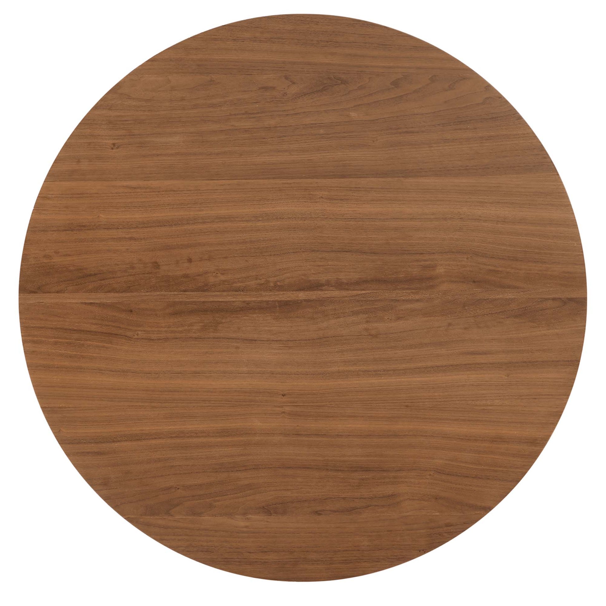 Walnut-finish wooden dining table top with warm brown wood grain.