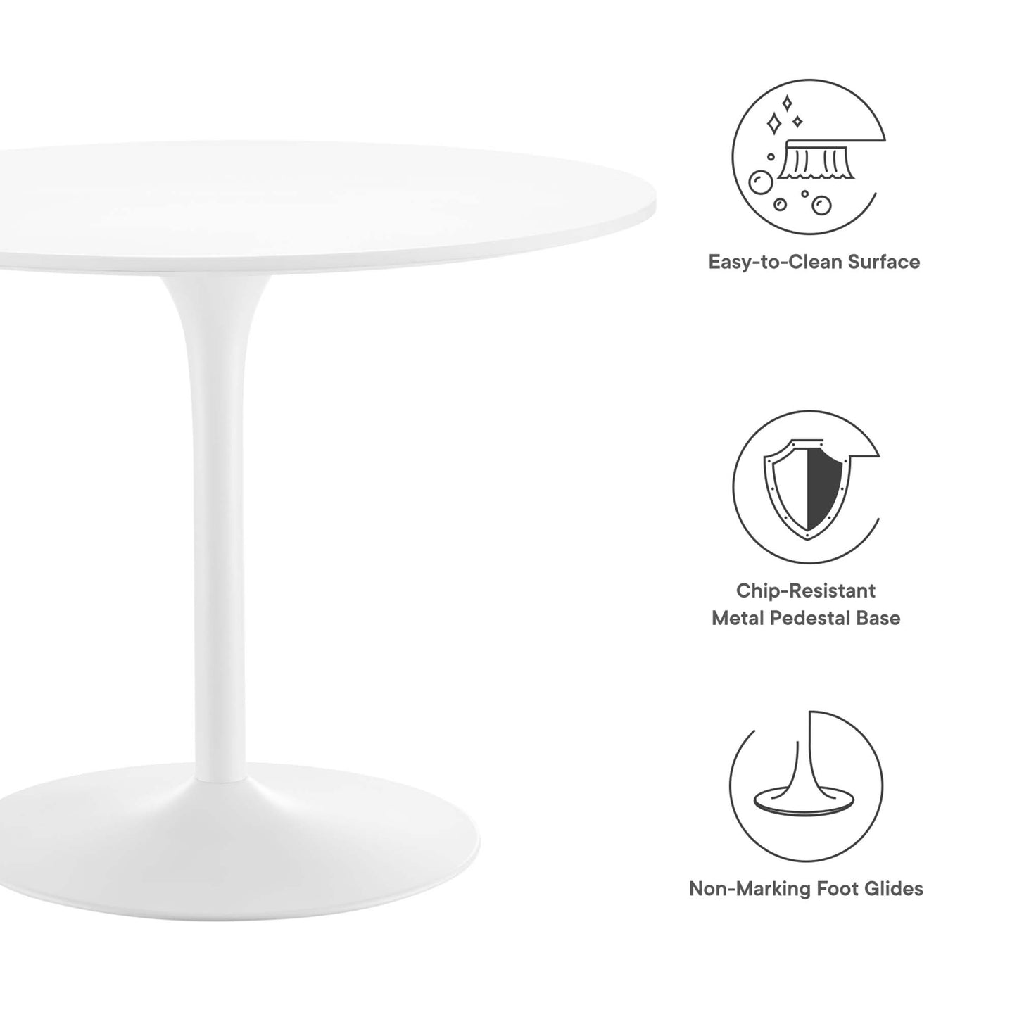 Modway - Pursuit 40" Dining Table by Modway  Bar and Dining Bar and Dining Tables White - EEI-6313-WHI-WHI