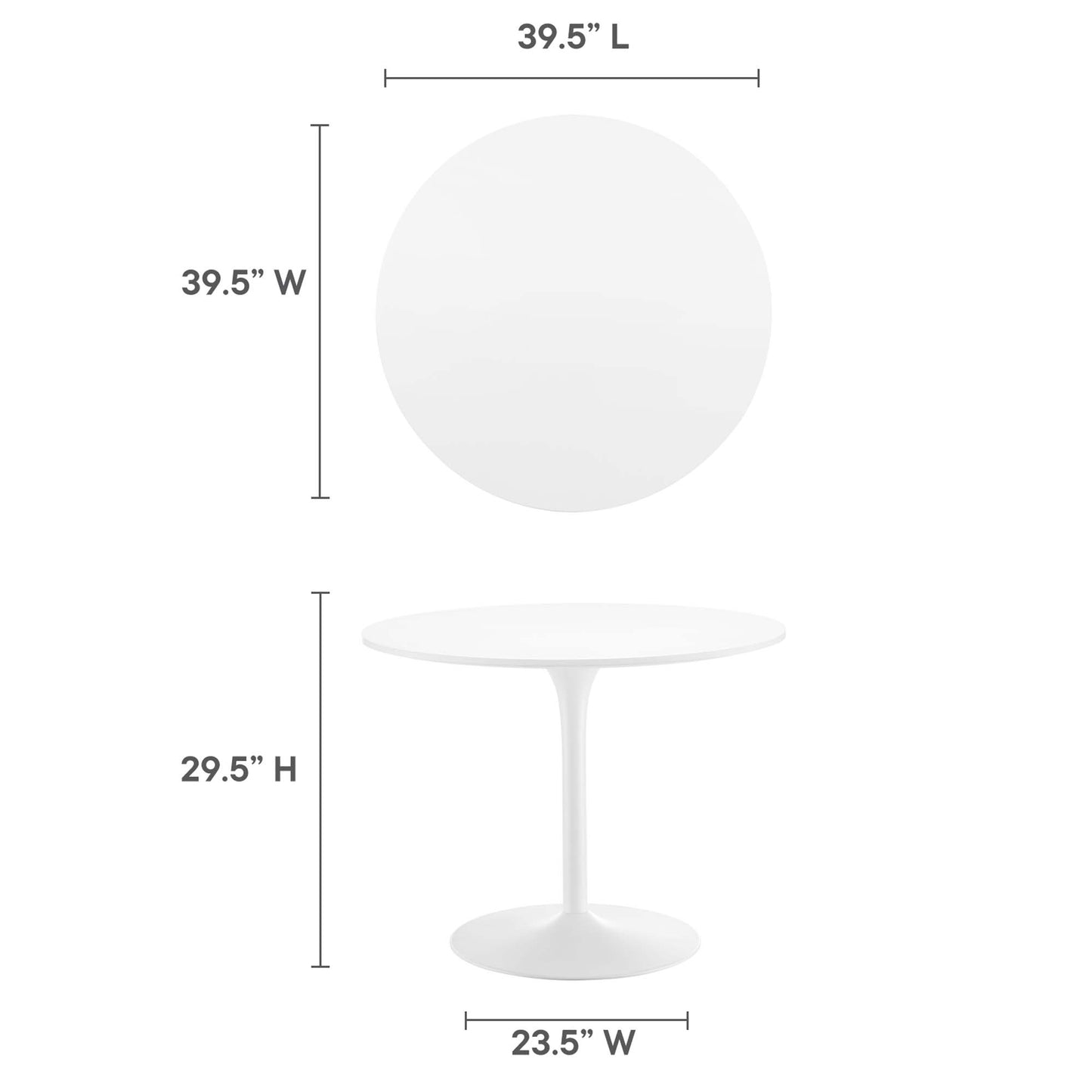 Modway - Pursuit 40" Dining Table by Modway  Bar and Dining Bar and Dining Tables White - EEI-6313-WHI-WHI