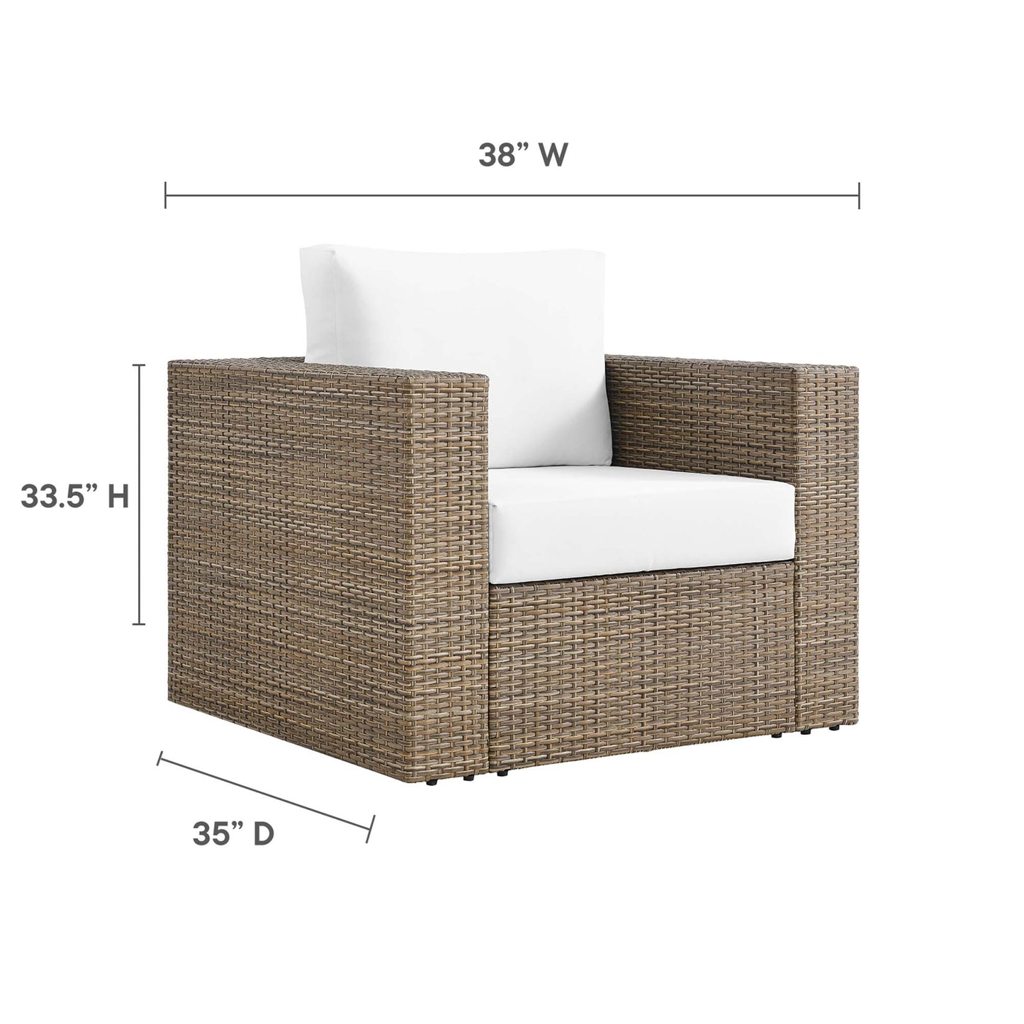 Modway - Convene Outdoor Patio Armchair by Modway  Outdoor Furniture Sofa Sectionals White - EEI-6326-CAP-WHI