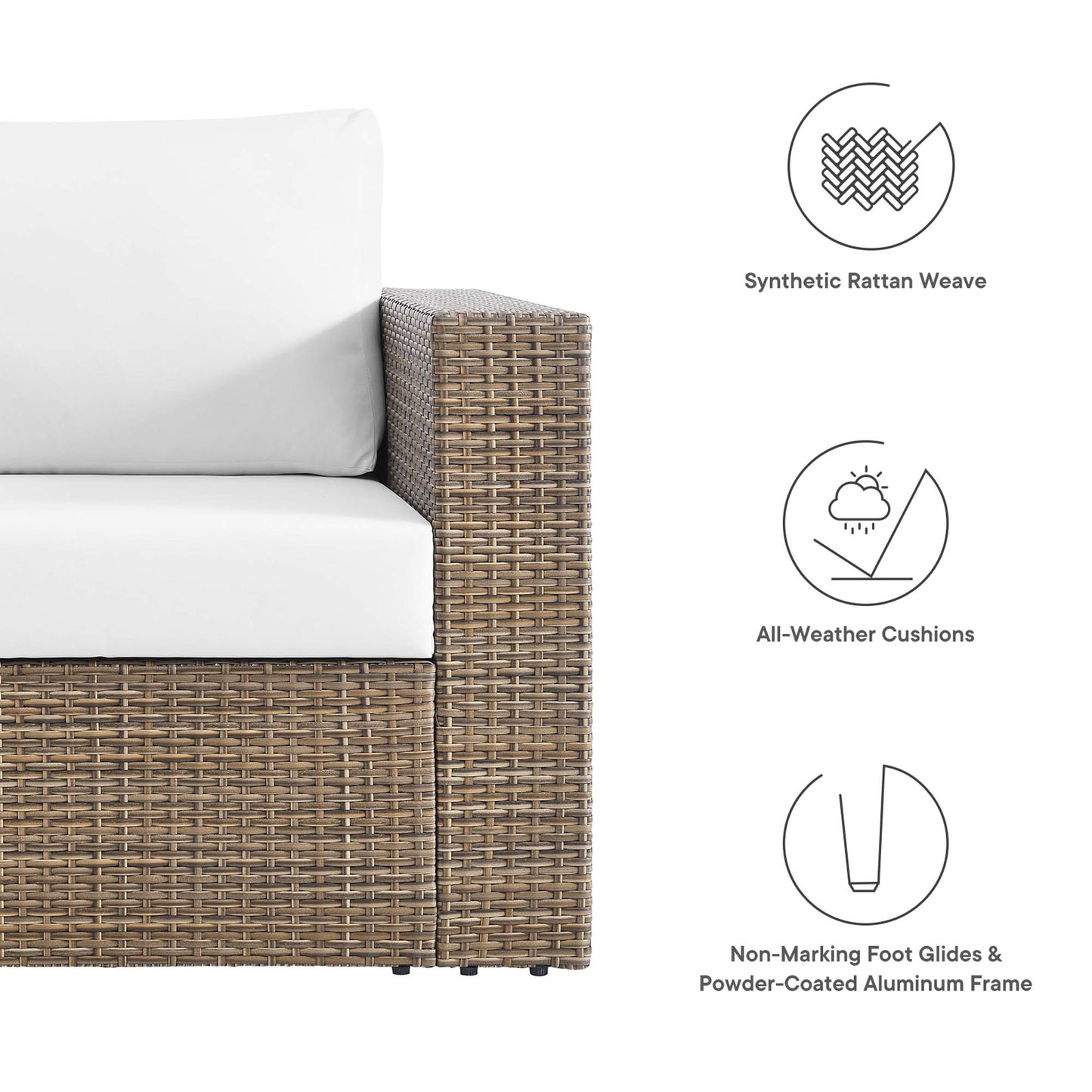Modway - Convene Outdoor Patio Armchair by Modway  Outdoor Furniture Sofa Sectionals White - EEI-6326-CAP-WHI