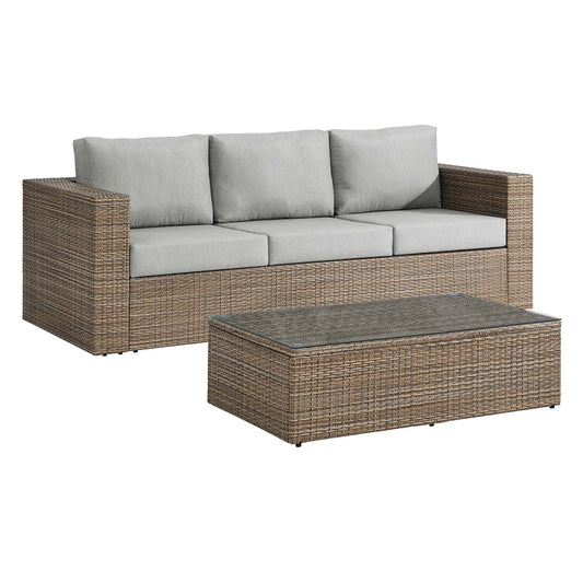 Modway Outlet Convene 2-Piece Outdoor Patio Furniture Set by Modway  Outdoor Furniture Furniture Cappuccino Gray - EEI-6333-CAP-GRY