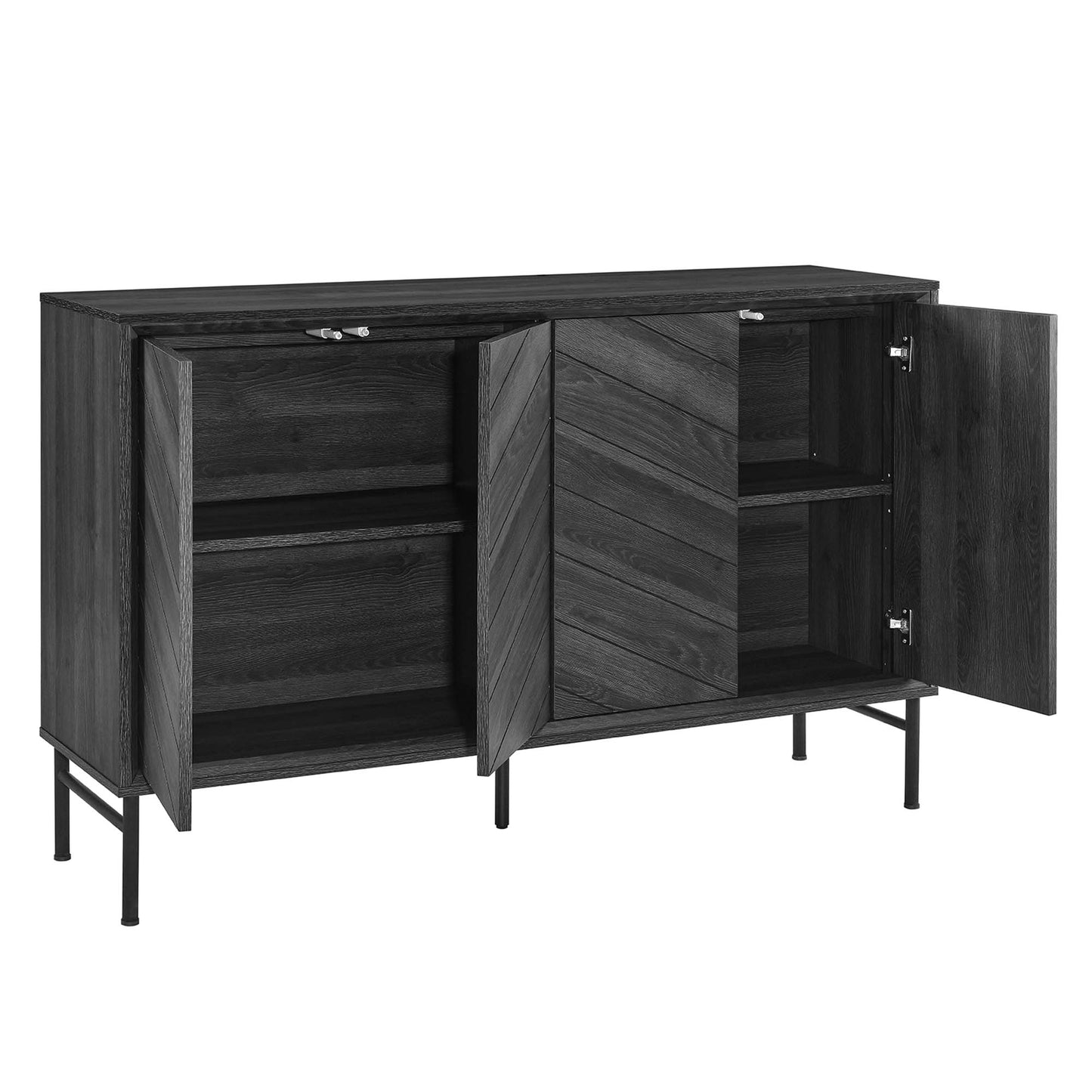 Modway - Harper Chevron Sideboard by Modway  Living Room Decor Black - EEI-6336-BLK