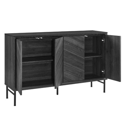 Modway - Harper Chevron Sideboard by Modway  Living Room Decor Black - EEI-6336-BLK