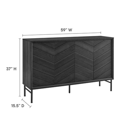 Modway - Harper Chevron Sideboard by Modway  Living Room Decor Black - EEI-6336-BLK