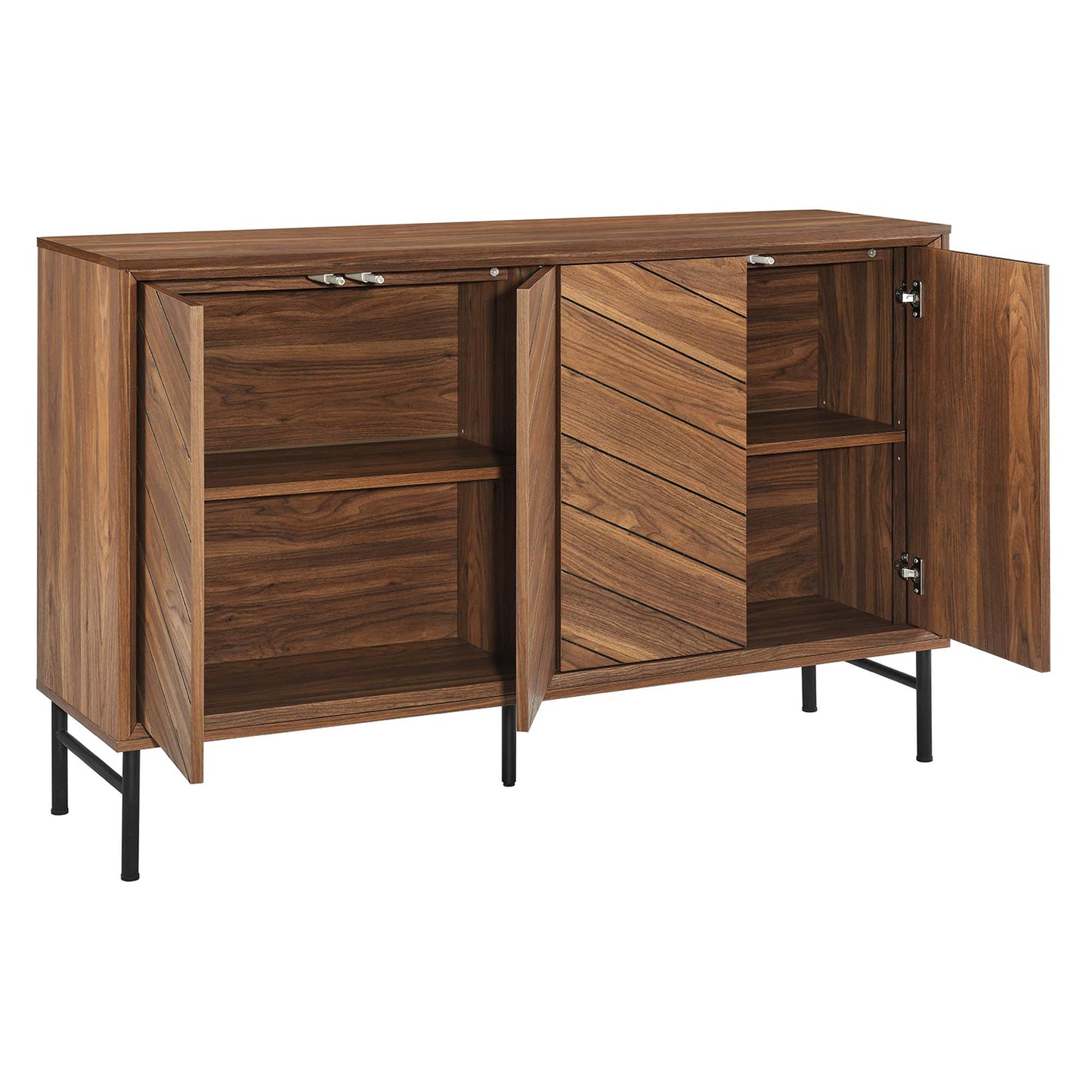 Modway - Harper Chevron Sideboard by Modway  Living Room Decor Brown - EEI-6336-WAL