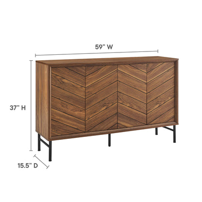 Modway - Harper Chevron Sideboard by Modway  Living Room Decor Brown - EEI-6336-WAL