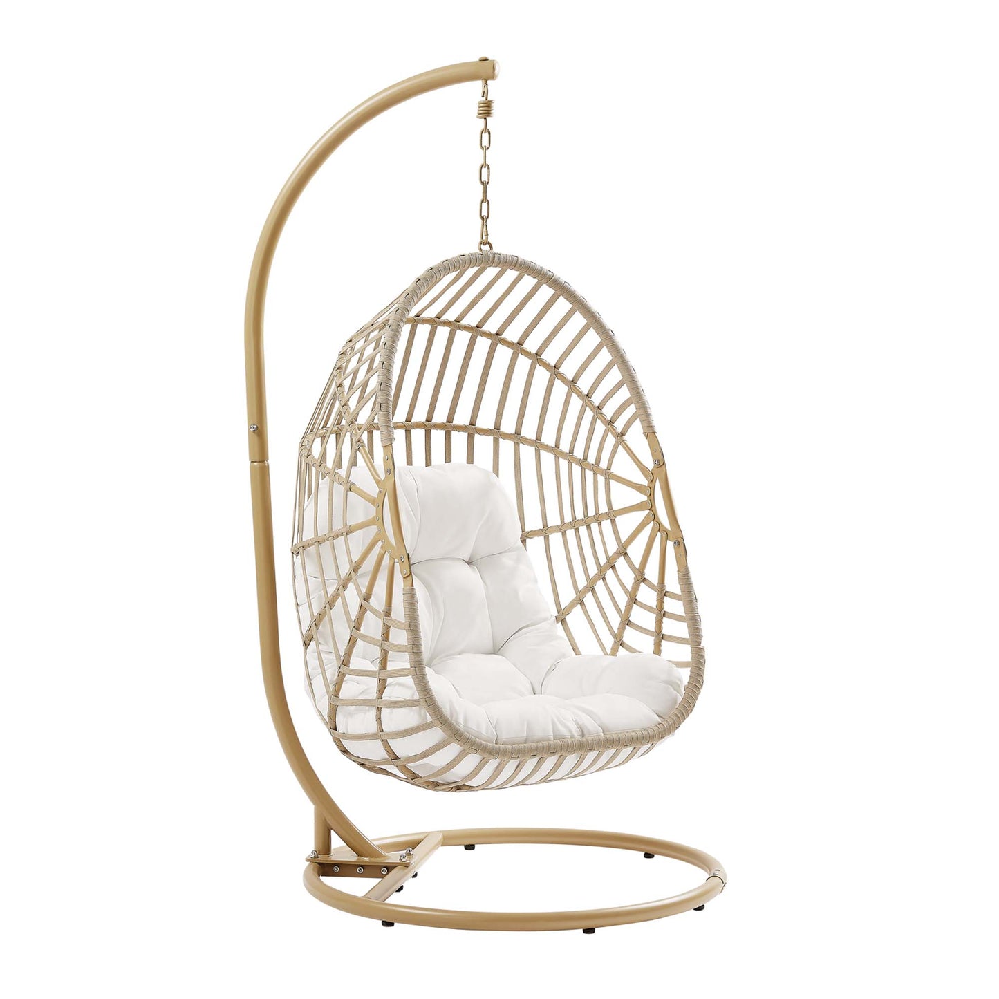 Modway - Amalie Wicker Rattan Outdoor Patio Rattan Swing Chair by Modway  Outdoor Furniture Daybeds and Lounges White - EEI-6337-NAT-WHI