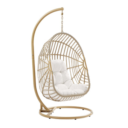 Modway - Amalie Wicker Rattan Outdoor Patio Rattan Swing Chair by Modway  Outdoor Furniture Daybeds and Lounges White - EEI-6337-NAT-WHI