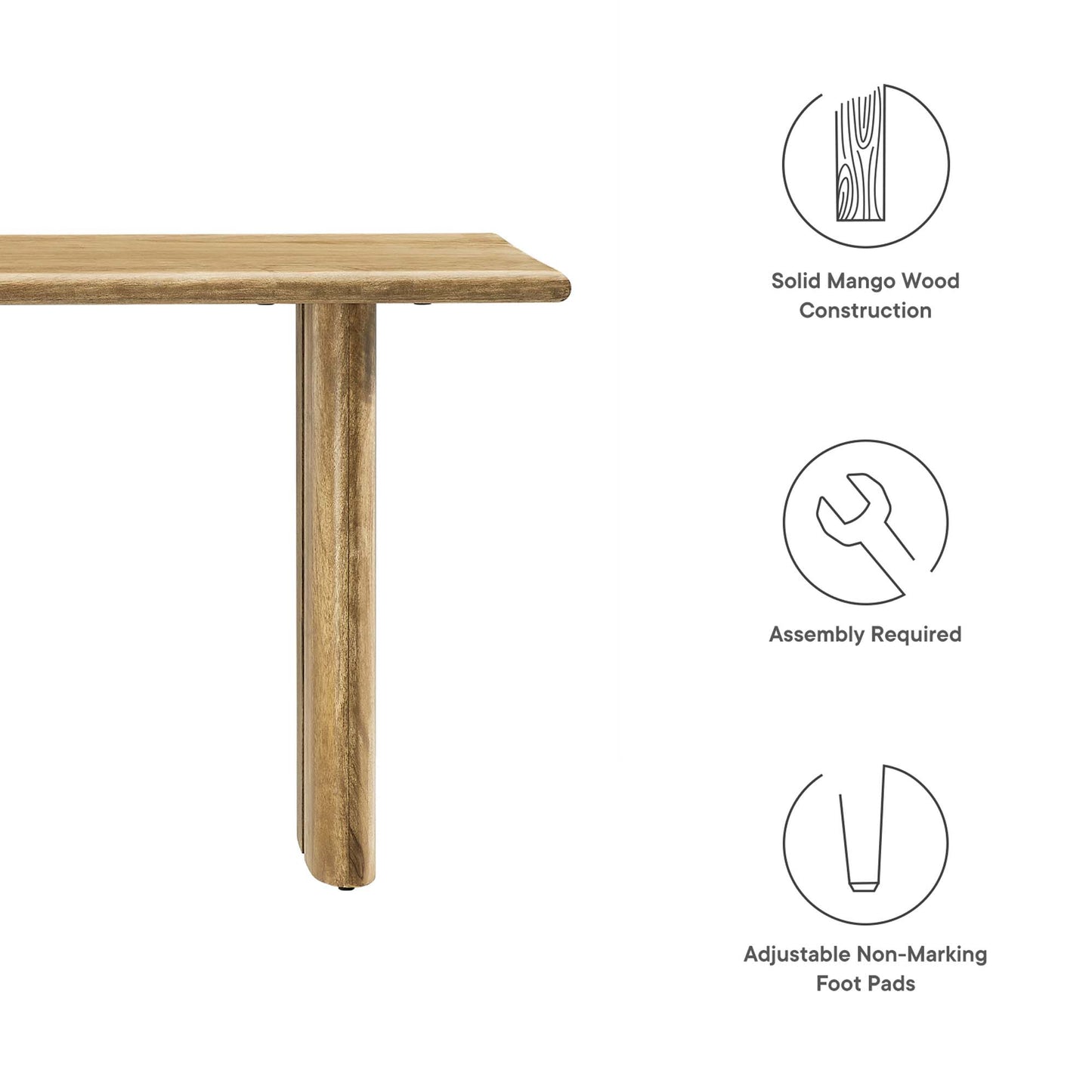 Modway - Amistad 46" Wood Bench by Modway  Living Room Benches and Stools Brown - EEI-6343-OAK