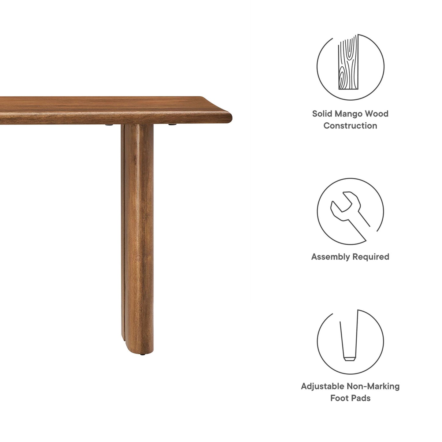 Modway - Amistad 46" Wood Bench by Modway  Living Room Benches and Stools Brown - EEI-6343-WAL