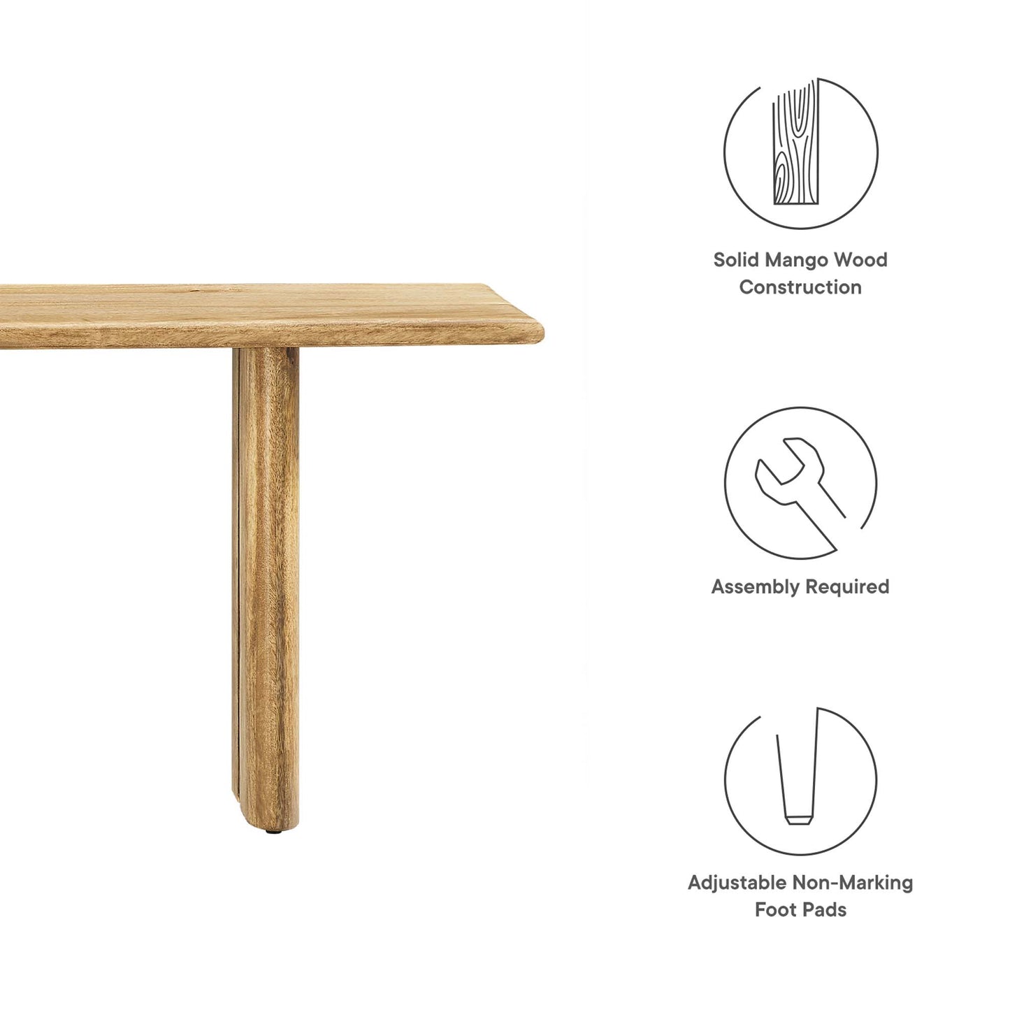 Modway - Amistad 58" Wood Bench by Modway  Living Room Benches and Stools Brown - EEI-6344-OAK