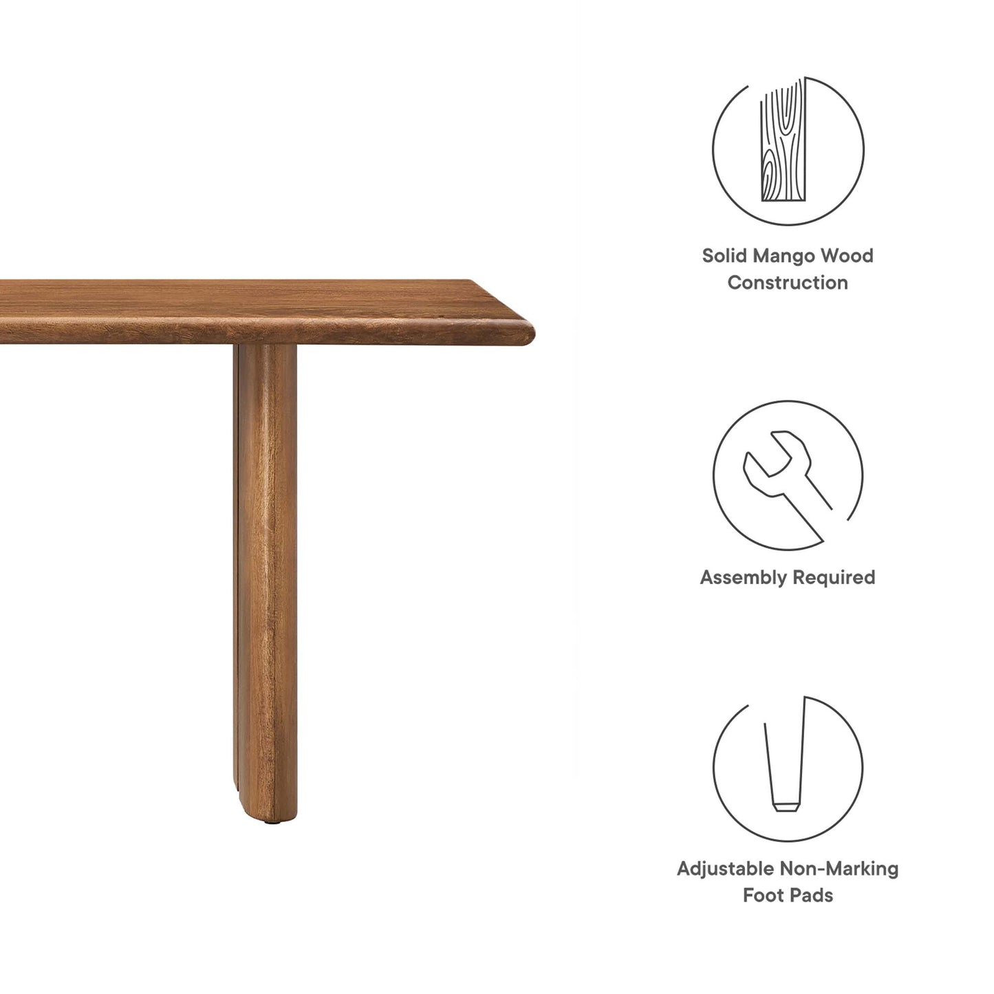 Modway - Amistad 58" Wood Bench by Modway  Living Room Benches and Stools Brown - EEI-6344-WAL