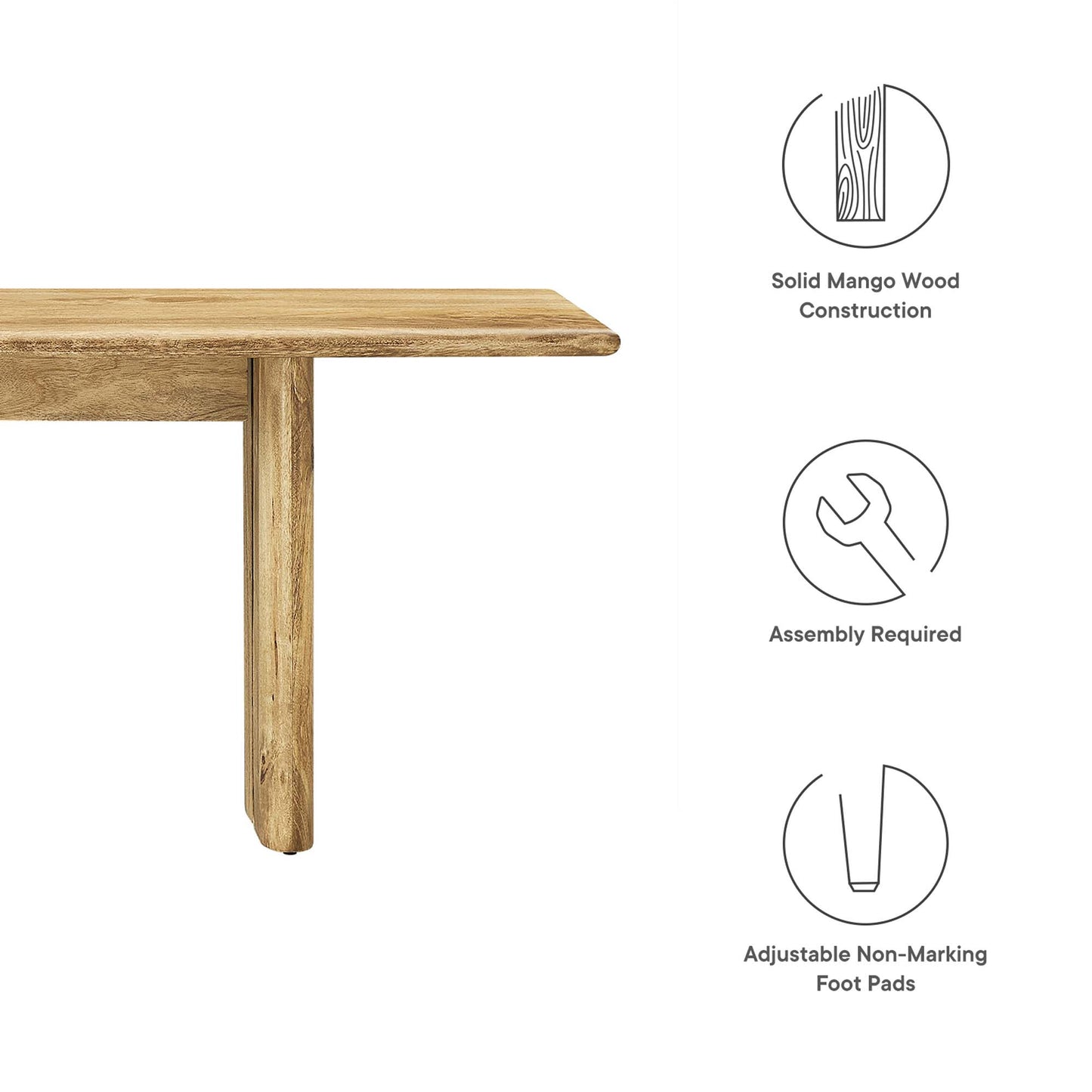 Modway - Amistad 72" Wood Bench by Modway  Living Room Benches and Stools Brown - EEI-6345-OAK