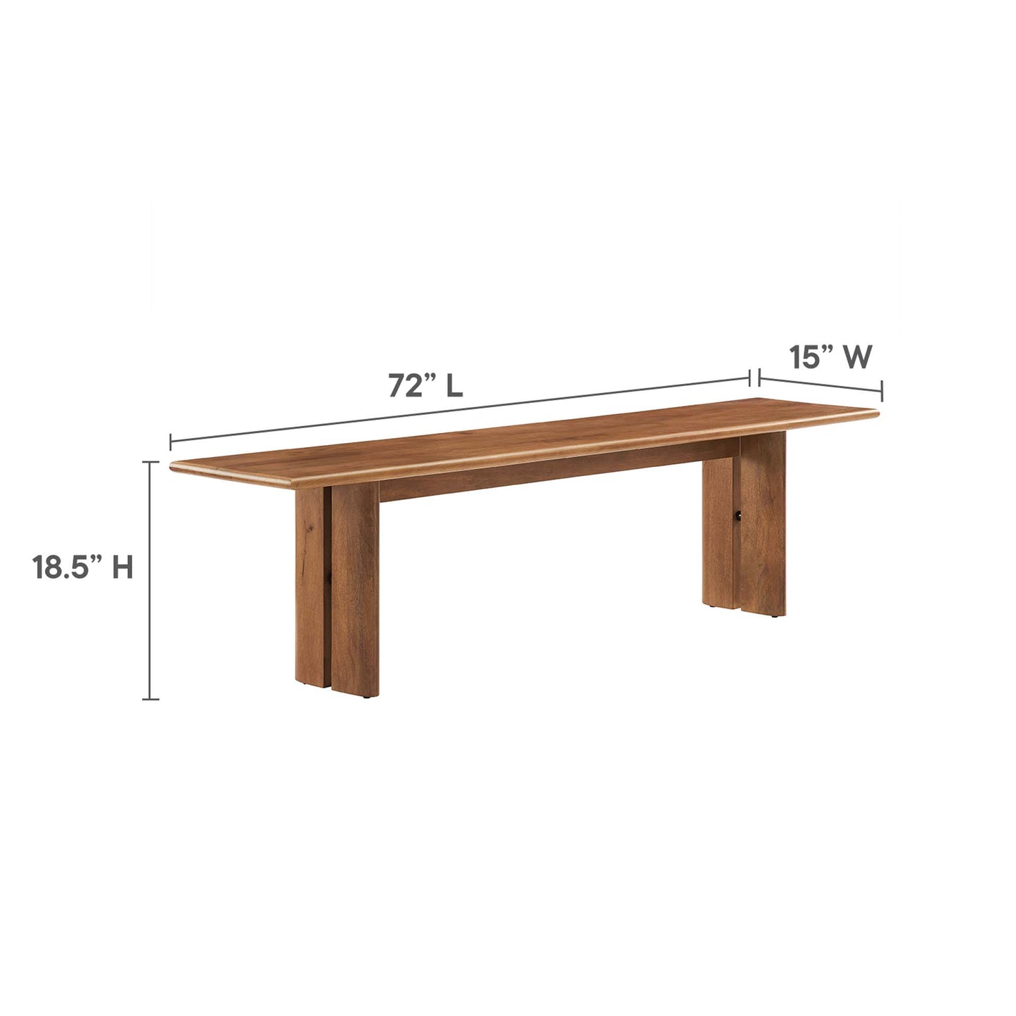 Modway - Amistad 72" Wood Bench by Modway  Living Room Benches and Stools Brown - EEI-6345-WAL