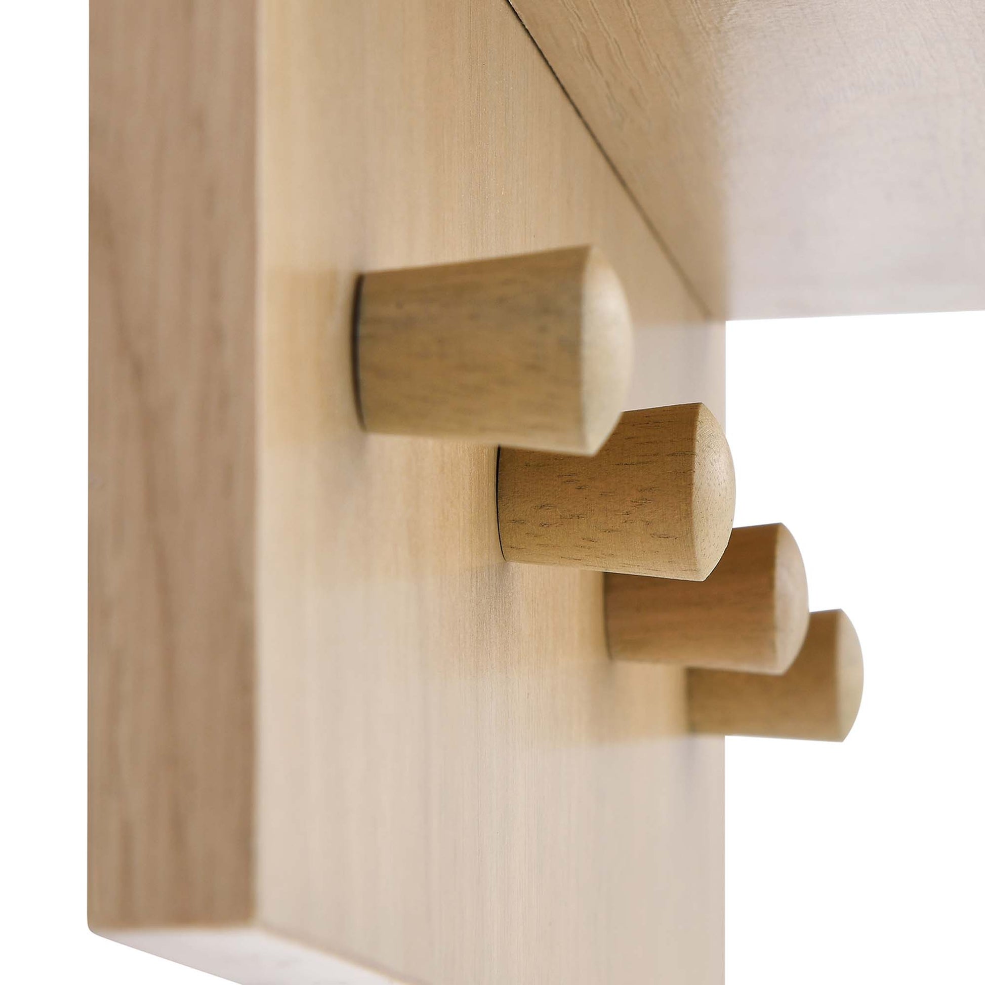 Light oak framed vertical mirror with reflective glass