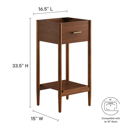 Modway - Zaire 18" Bathroom Vanity Cabinet (Sink Basin Not Included) by Modway  Bathroom Vanities Brown - EEI-6351-WAL