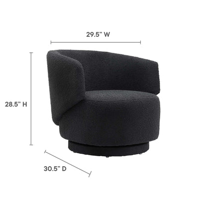 Modway - Celestia Boucle Fabric Swivel Chair by Modway  Living Room Sofas and Armchairs Black - EEI-6357-BLK