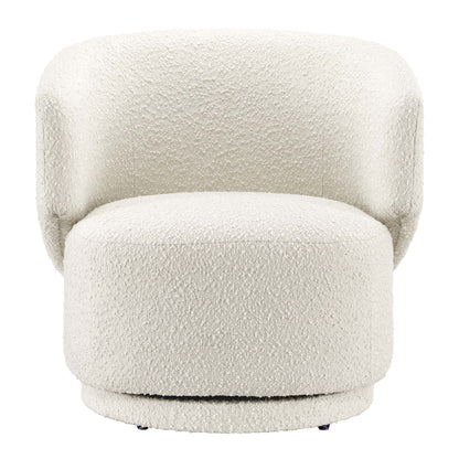Modway - Celestia Boucle Fabric Swivel Chair by Modway  Living Room Sofas and Armchairs White - EEI-6357-IVO