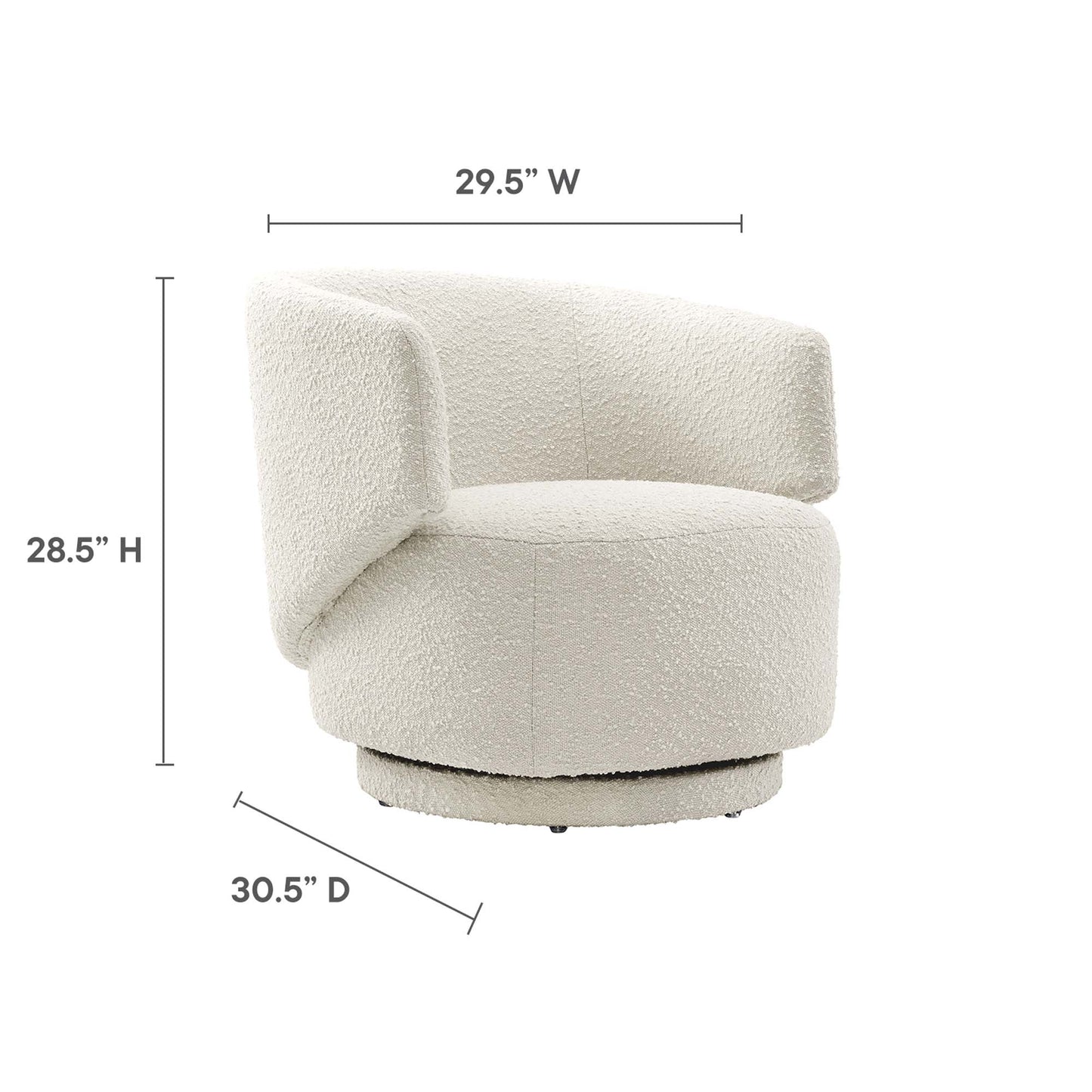Modway - Celestia Boucle Fabric Swivel Chair by Modway  Living Room Sofas and Armchairs White - EEI-6357-IVO