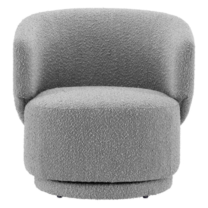 Modway - Celestia Boucle Fabric Swivel Chair by Modway  Living Room Sofas and Armchairs Gray - EEI-6357-LGR