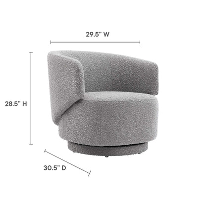 Modway - Celestia Boucle Fabric Swivel Chair by Modway  Living Room Sofas and Armchairs Gray - EEI-6357-LGR