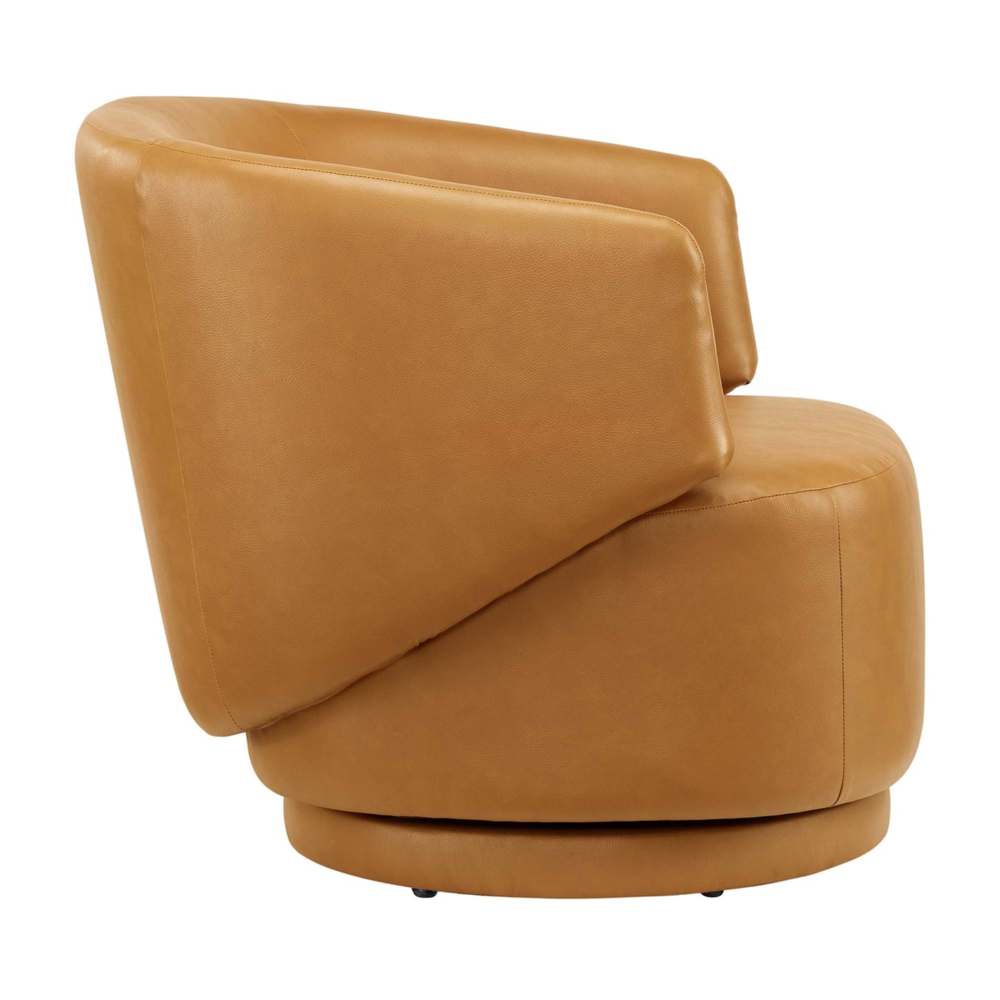Modway - Celestia Vegan Leather Fabric and Wood Swivel Chair by Modway  Living Room Sofas and Armchairs Brown - EEI-6358-TAN