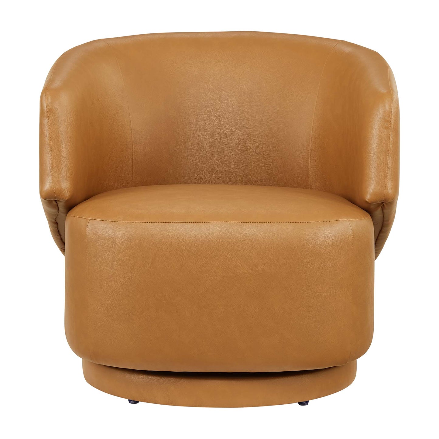Modway - Celestia Vegan Leather Fabric and Wood Swivel Chair by Modway  Living Room Sofas and Armchairs Brown - EEI-6358-TAN