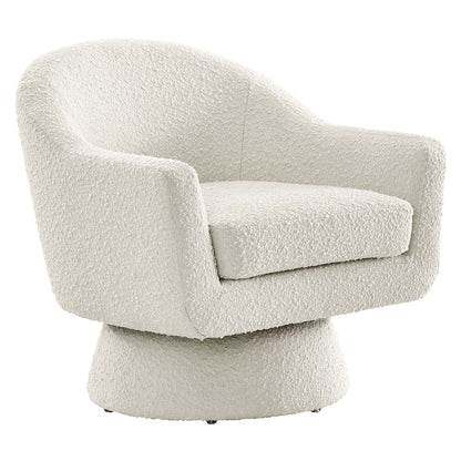Modway - Astral Boucle Fabric Swivel Chair by Modway  Living Room Sofas and Armchairs White - EEI-6359-IVO