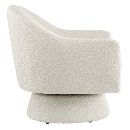 Modway - Astral Boucle Fabric Swivel Chair by Modway  Living Room Sofas and Armchairs White - EEI-6359-IVO
