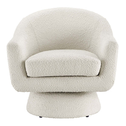 Modway - Astral Boucle Fabric Swivel Chair by Modway  Living Room Sofas and Armchairs White - EEI-6359-IVO
