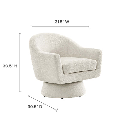 Modway - Astral Boucle Fabric Swivel Chair by Modway  Living Room Sofas and Armchairs White - EEI-6359-IVO